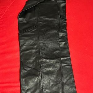 3XL Black Leather Chaps by MotoBoss